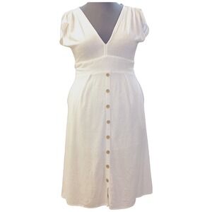 Petal +‎ Pup white midi summer dress SKUW502